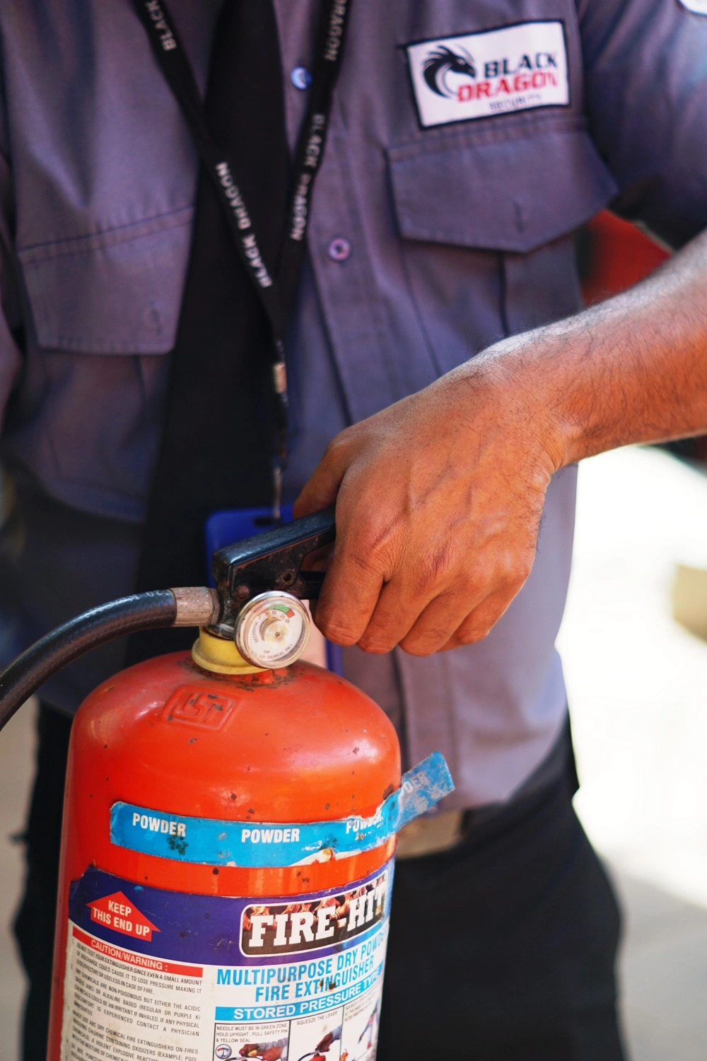 fire extinguisher step 3 Squeeze the lever